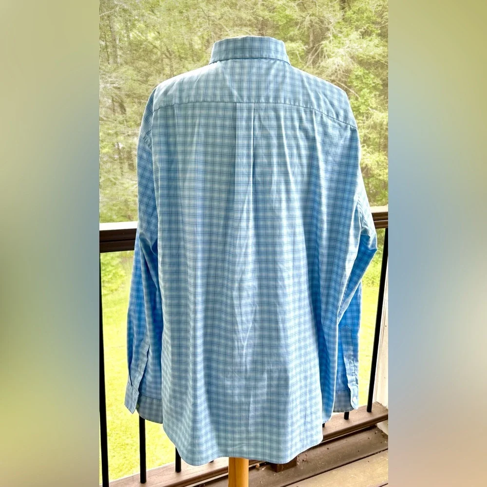 Vineyard Vines OTG Blue Size XL Shirt Plaid On The Go Button Down Performance